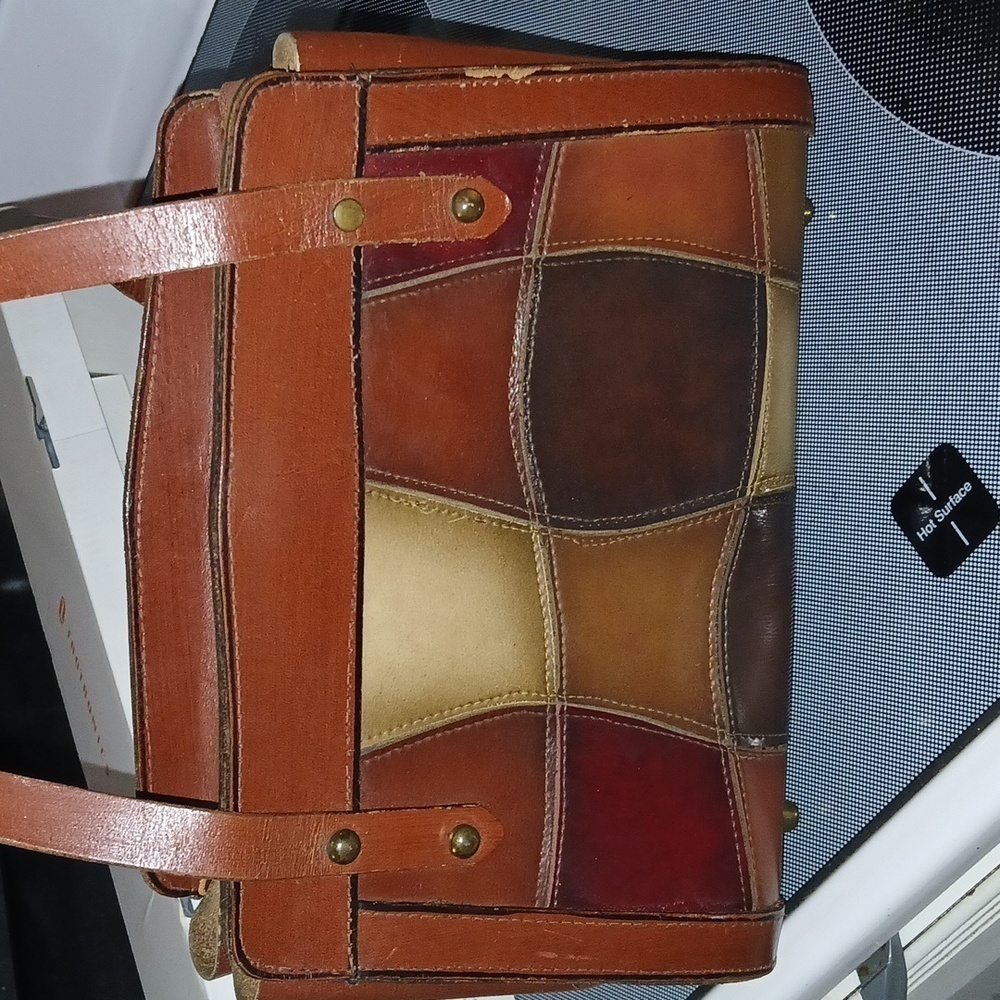 Burlington Vintage Brown Leather Patchwork Bag